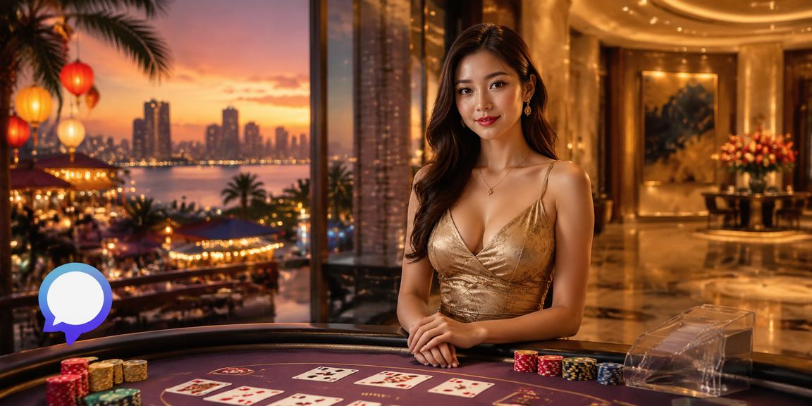 Không gian sòng bài đêm tại Đà Nẵng với hoạt động baccarat